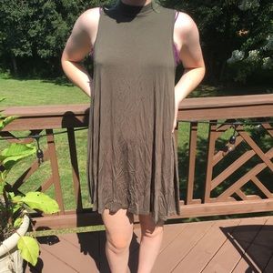 Army green swing dress